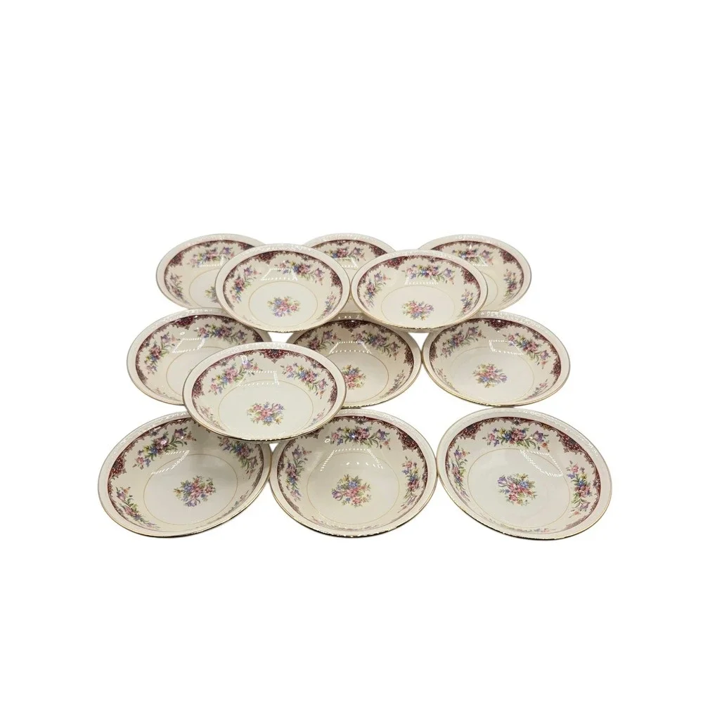 Homer Laughlin Eggshell Georgian Berry Bowls Floral M47N5 (12)